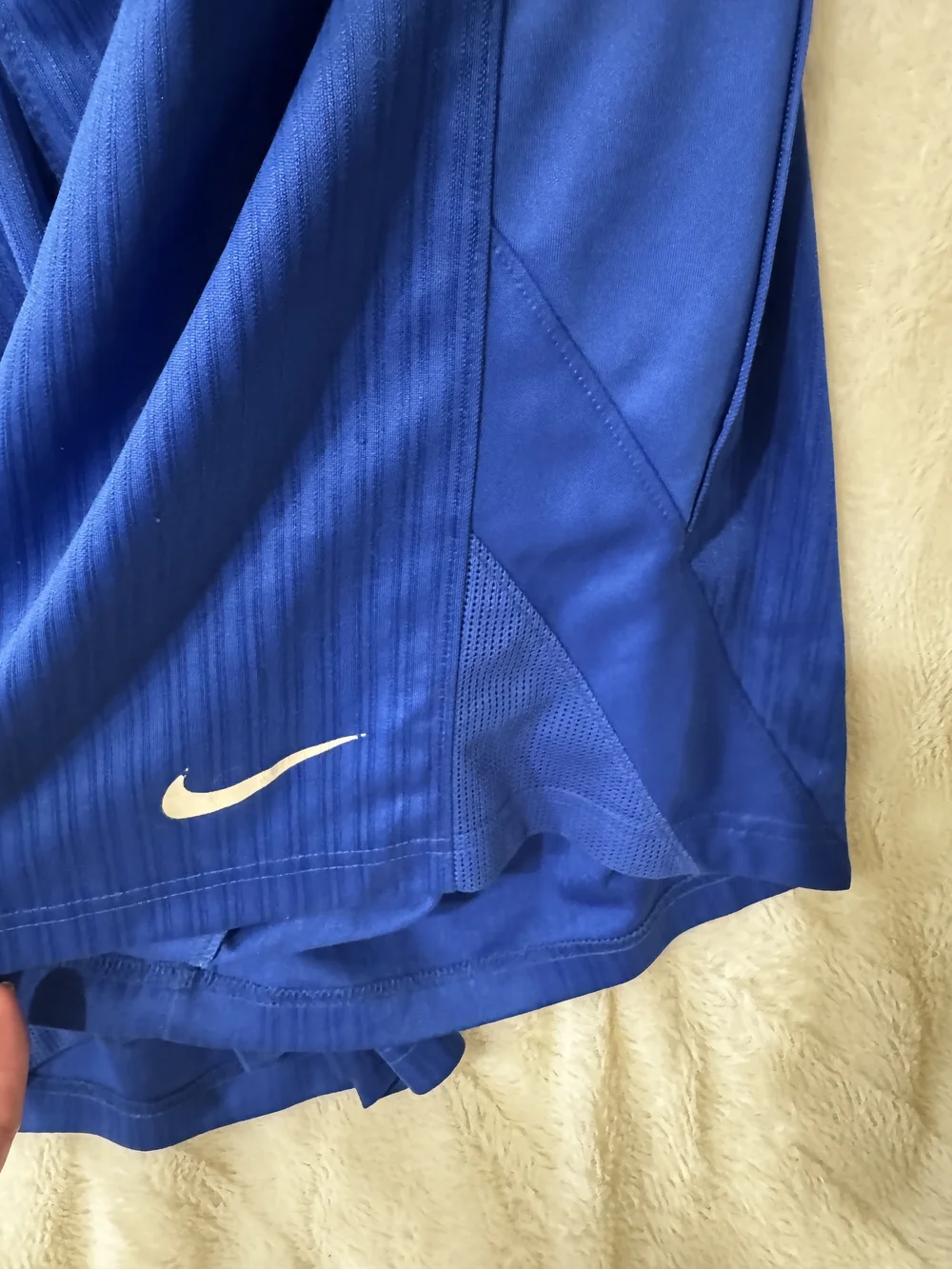 Nike Men's Royal Blue Athletic Shorts with White Swoosh